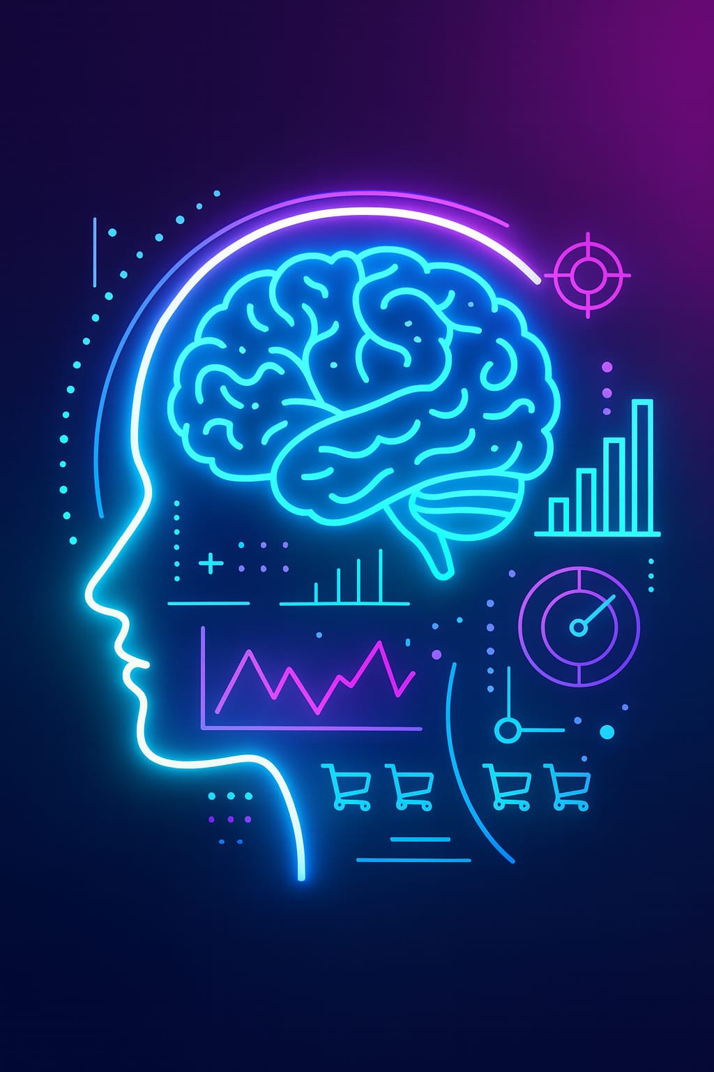 Neuro marketing - brain with digital elements